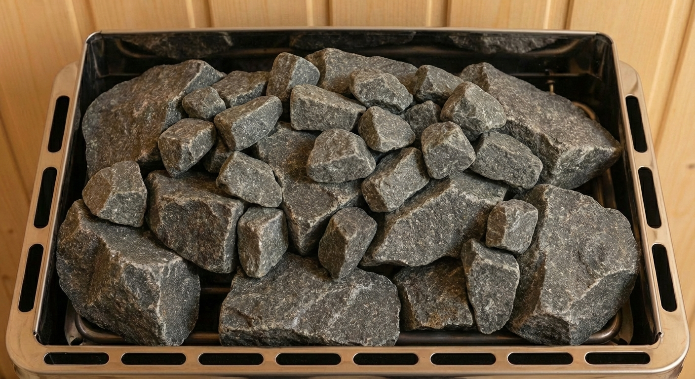 Proper way to load sauna stones on heater